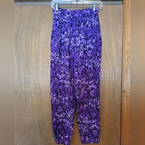 California Krush Purple and Black Patterned Pants, Small